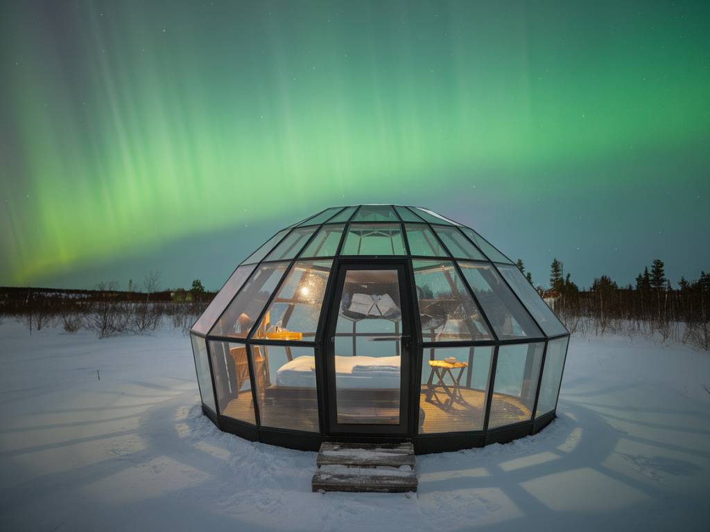« Séjourner dans un igloo de verre en Laponie : une nuit sous les aurores boréales »